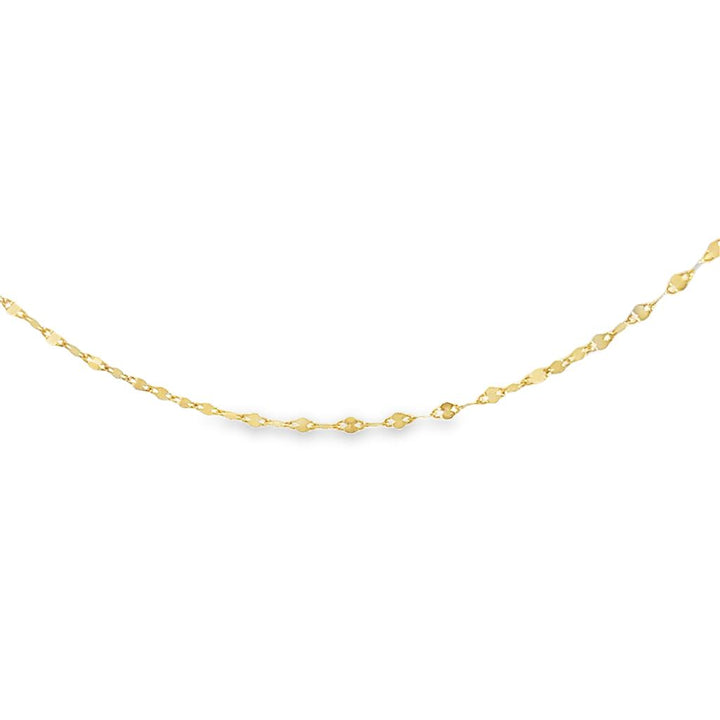 10K Yellow Gold 1mm Diamond-Cut Bead Chain – 20" Micro Thin Necklace