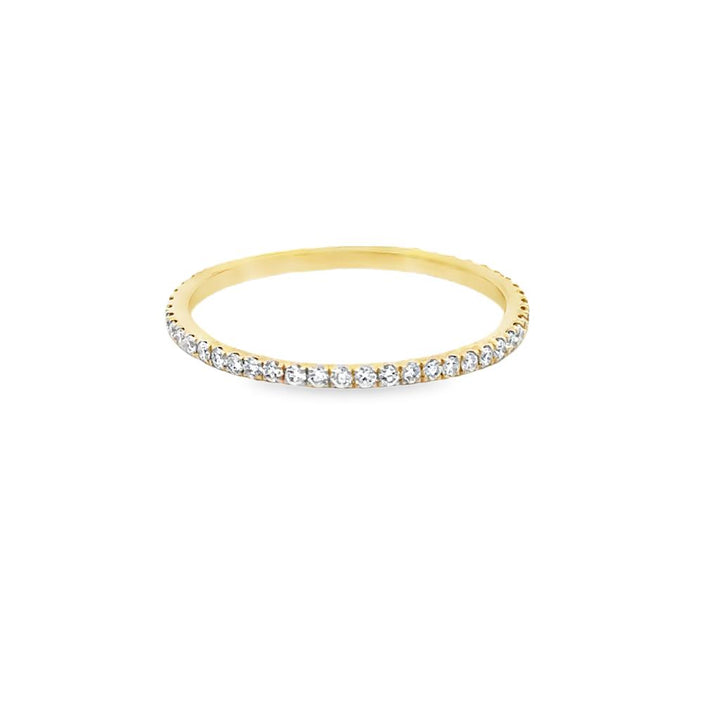 0.29 CTW Diamond 18K Yellow Gold Thin Stackable Eternity Band Ring