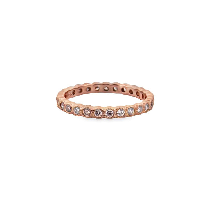 0.65 CTW Diamond 14K Rose Gold Eternity Band Ring – Size 7.25