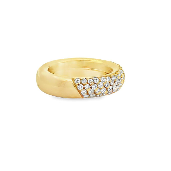 1.25 CTW Diamond 18K Yellow Gold Wide Pave Band Ring