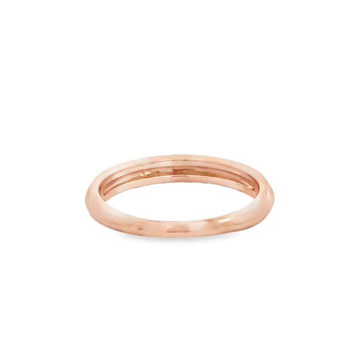 0.19 CTW Diamond Double Row Band Ring 14K Rose Gold – Size 6.5