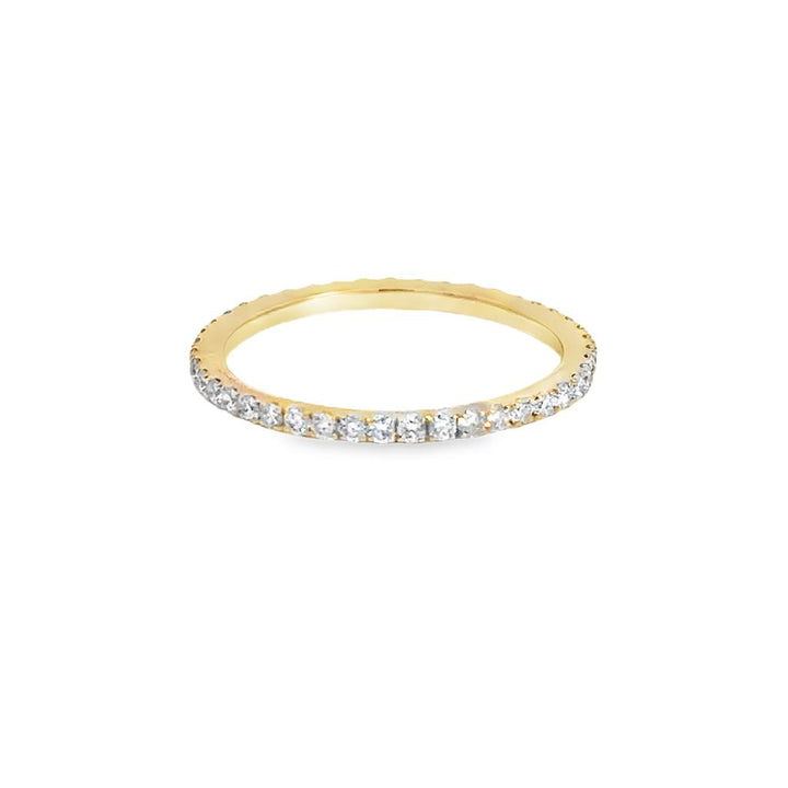 0.46 CTW Diamond 18K Yellow Gold Thin Stackable Eternity Band Ring