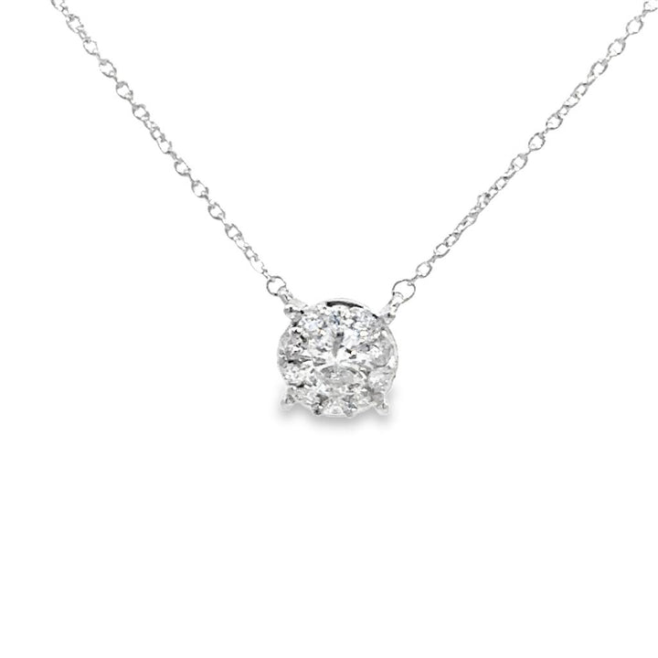 0.40 CTW Diamond Cluster Pendant Necklace in 14K White Gold