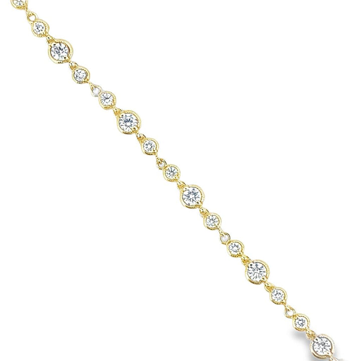 2.64 CTW Diamond Bezel-Set 14K Yellow Gold Bracelet