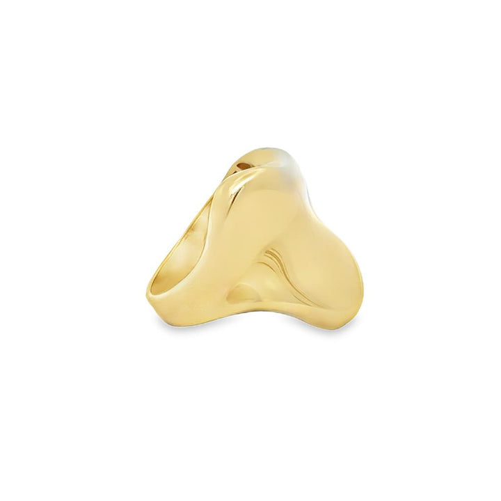 14K Yellow Gold Sculptural Statement Design Ring