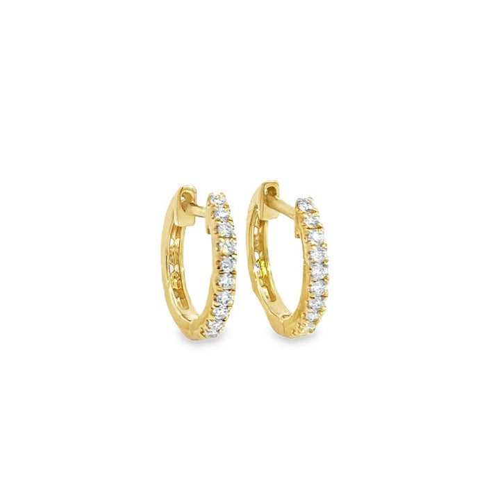 0.19 CTW Diamond Prong Set Huggie Earrings in 14K Yellow Gold