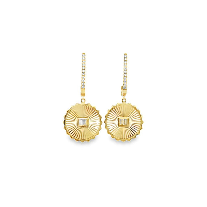 Doves 0.23 CTW Diamond 18K Yellow Gold Drop Earrings