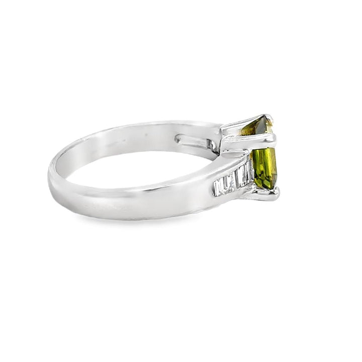 1.68 CT Yellow Sapphire & 0.16 CTW Baguette Diamond Platinum Ring