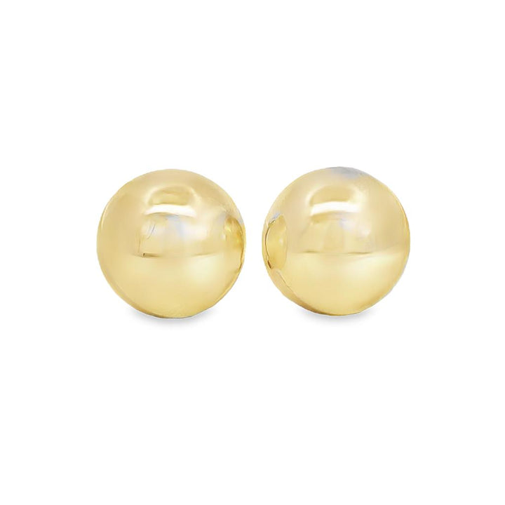 14K Yellow Gold 16mm Dome Earrings – Post with Leverback