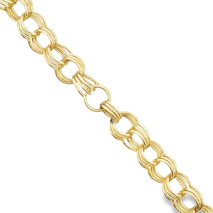 14K Yellow Gold 6.3mm Link Charm Bracelet