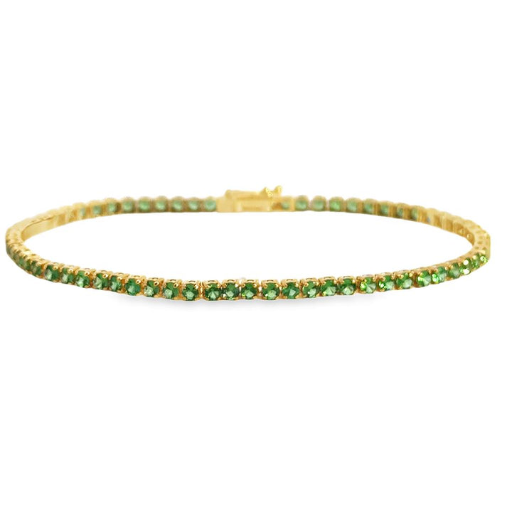 3.15 CTW Emerald 18K Yellow Gold Stackable Tennis Bracelet