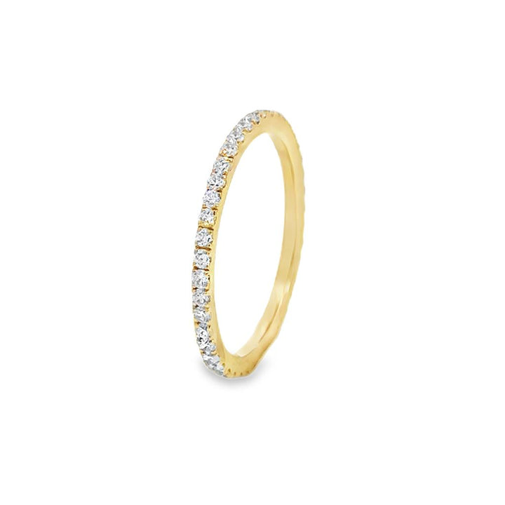 0.46 CTW Diamond 18K Yellow Gold Thin Stackable Eternity Band Ring