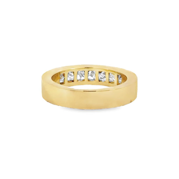 1.53 CTW Princess Cut Diamond Band – 18K Yellow Gold, 4.5mm