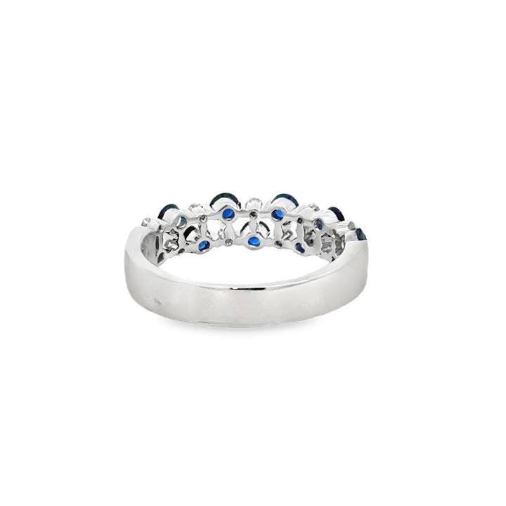 0.15 CTW Diamond & Sapphire Ring in 14K White Gold