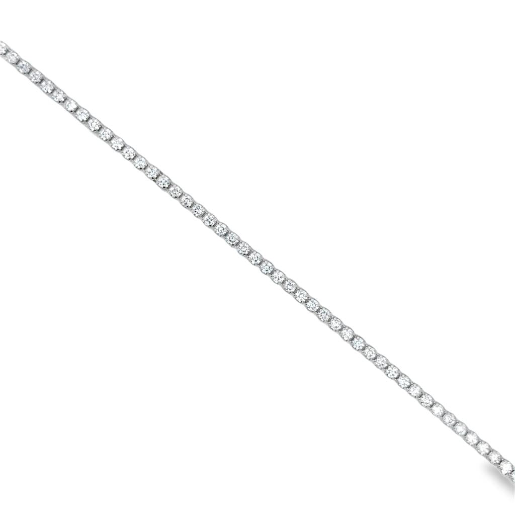 1.09 CTW Diamond 18K White Gold Micro Tennis Bracelet