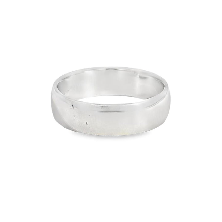 14K White Gold Men's Wedding Band – 5mm, Size 8