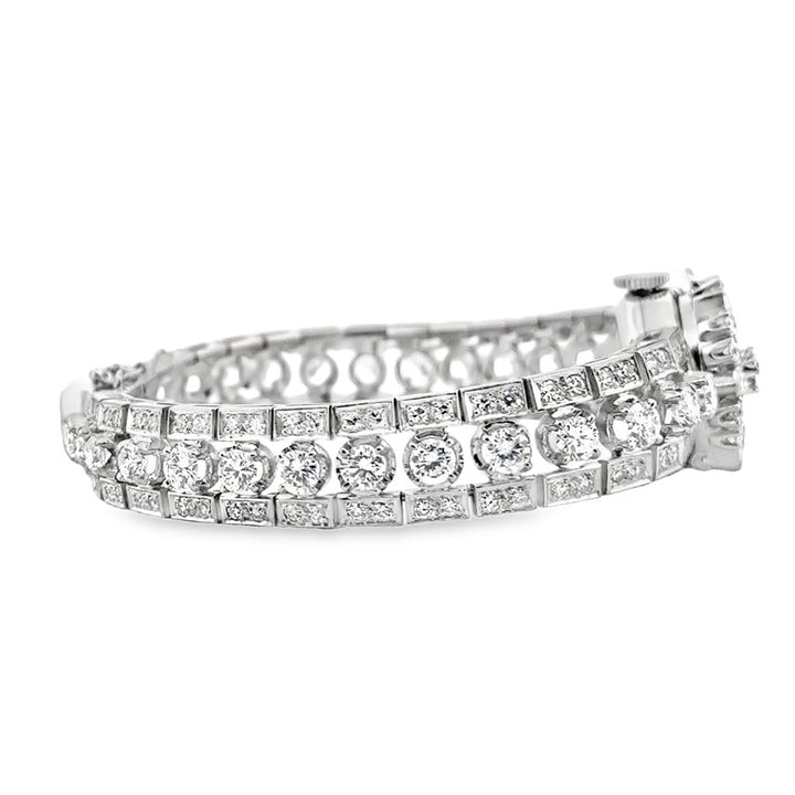 Pre-Owned 7.71 CTW Diamond Rolex Bracelet in 18K White Gold, 6.5" Long