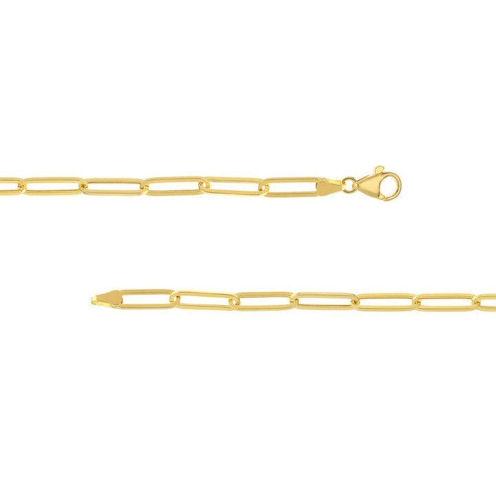14K Yellow Gold Paperclip Chain Bracelet