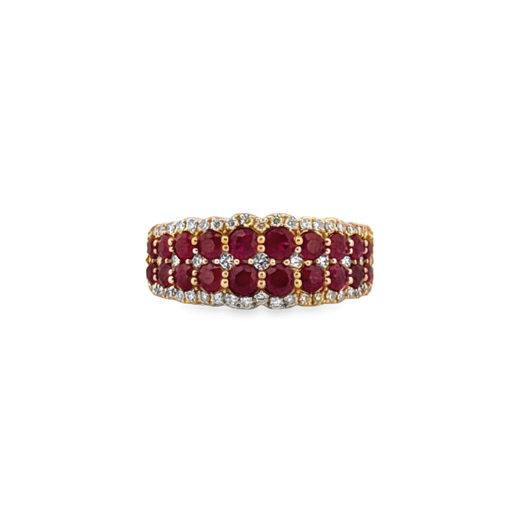 1.55 CTW Ruby & 0.33 CTW Diamond Ring in 14K Yellow Gold