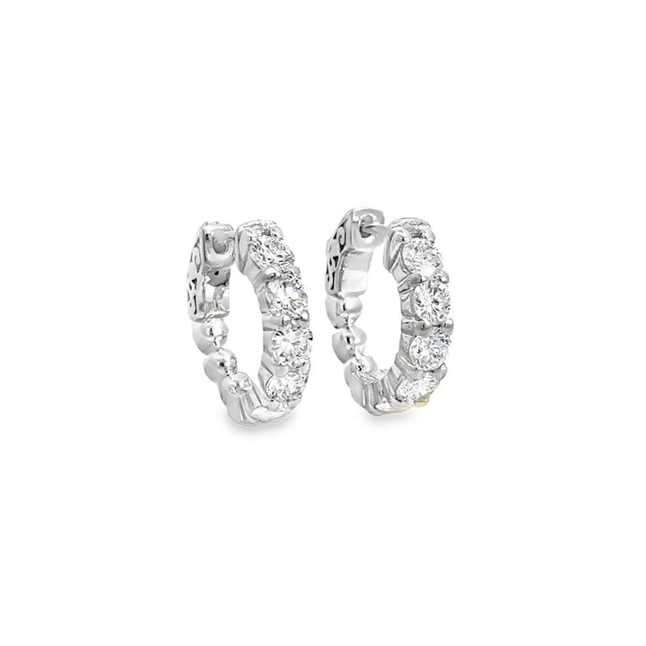 1.60 CTW Diamond 14K White Gold Hoop Earrings