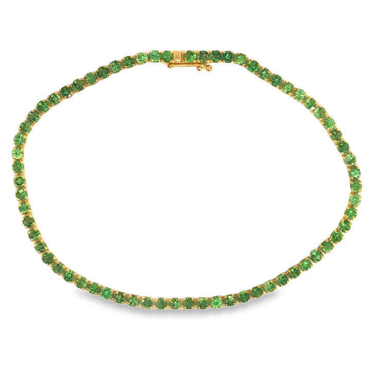 3.15 CTW Emerald 18K Yellow Gold Stackable Tennis Bracelet