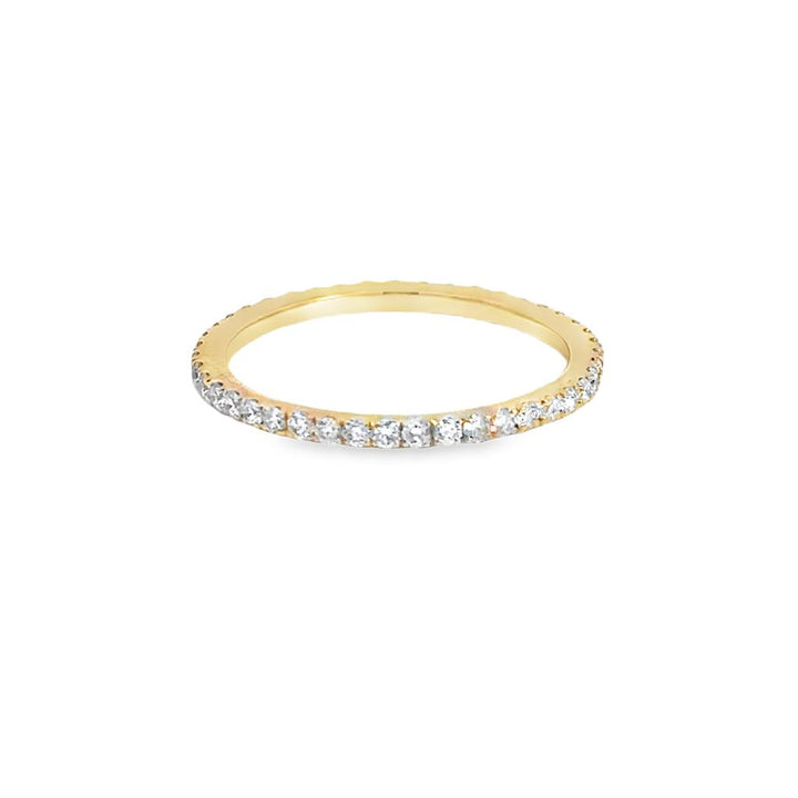 0.46 CTW Diamond 18K Yellow Gold Thin Stackable Eternity Band Ring
