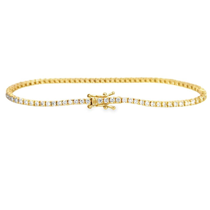 2.07 CTW Diamond 14K Yellow Gold Tennis Bracelet