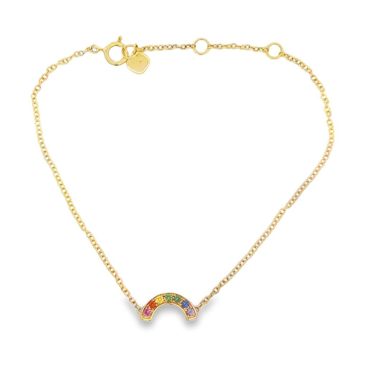 0.15 CTW Rainbow Sapphire 14K Yellow Gold Chain Bracelet