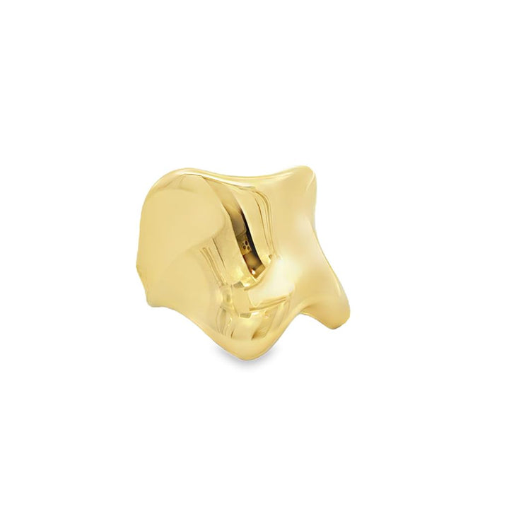 14K Yellow Gold Sculptural Statement Design Ring