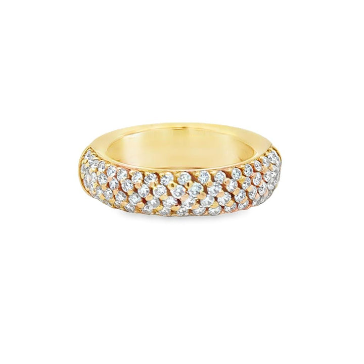 1.25 CTW Diamond 18K Yellow Gold Wide Pave Band Ring