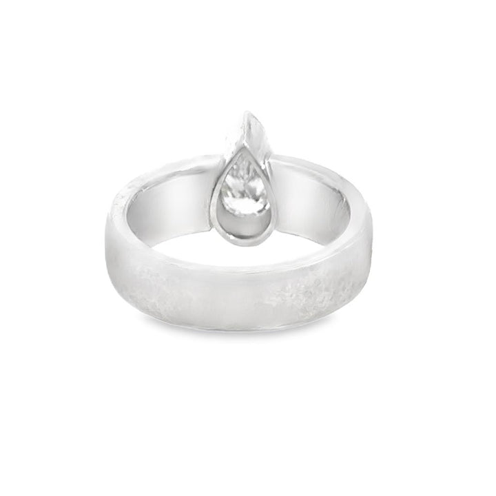 Stuart Moore 0.80 CT Pear Shape Diamond Platinum Ring