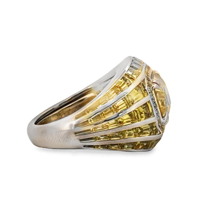 Robert Procop Platinum 12.77 CTW Yellow Sapphire Masterpiece Ring