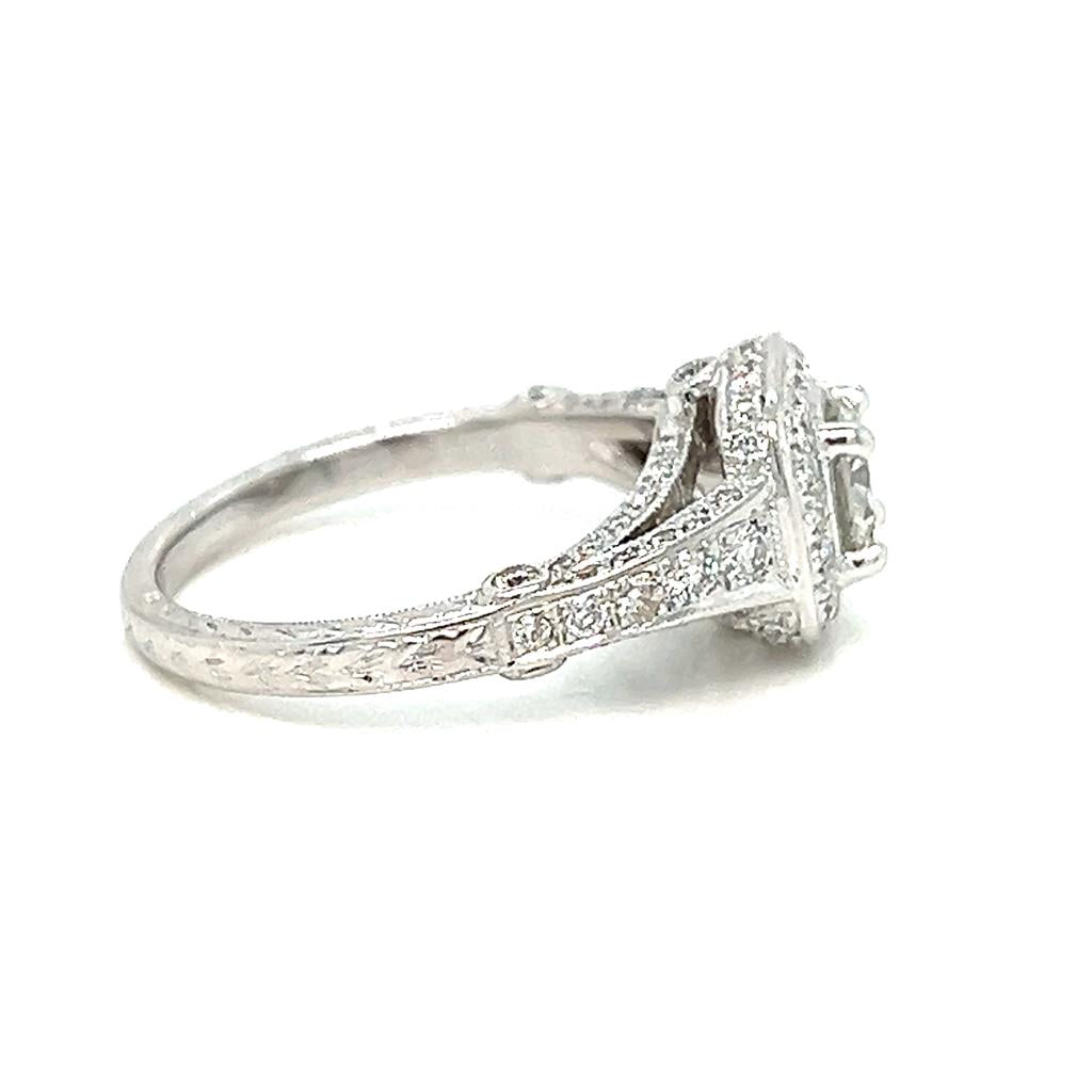 1.33 CTW Diamond 18K White Gold Engagement Ring