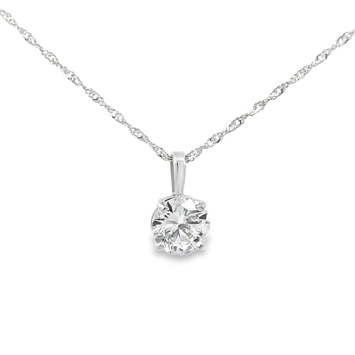 1.18 CT Diamond Solitaire Pendant in 14K White Gold