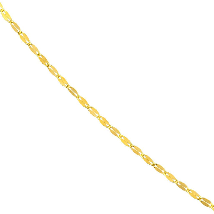 14K Yellow Gold 1.45mm Hammered Forzentina Chain Necklace