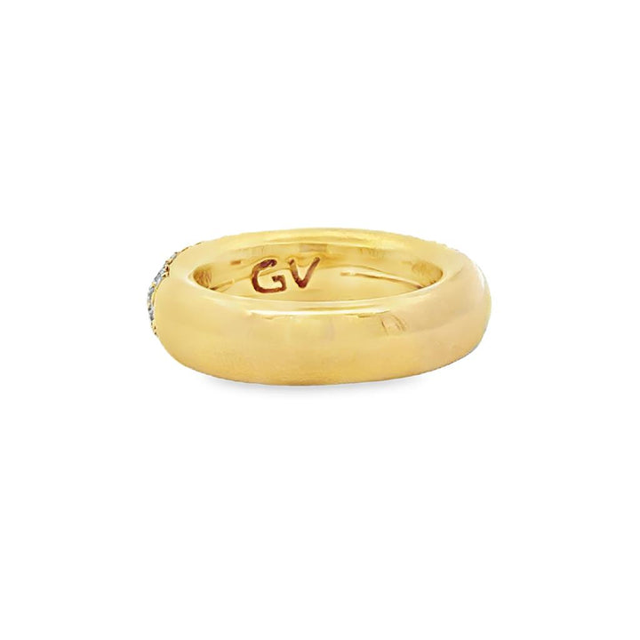 1.25 CTW Diamond 18K Yellow Gold Wide Pave Band Ring