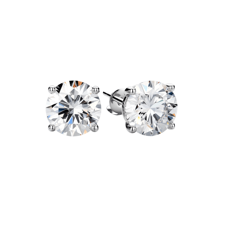 Legacy Four Prong Round Brilliant Diamond Stud Earrings - GIA Certified