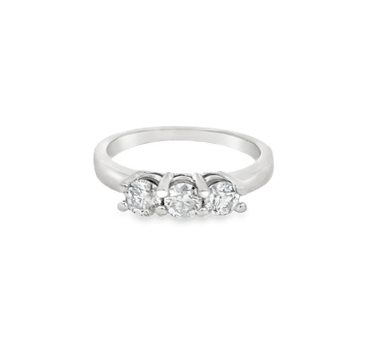 0.75 CTW Diamond Three-Stone 14K White Gold Ring