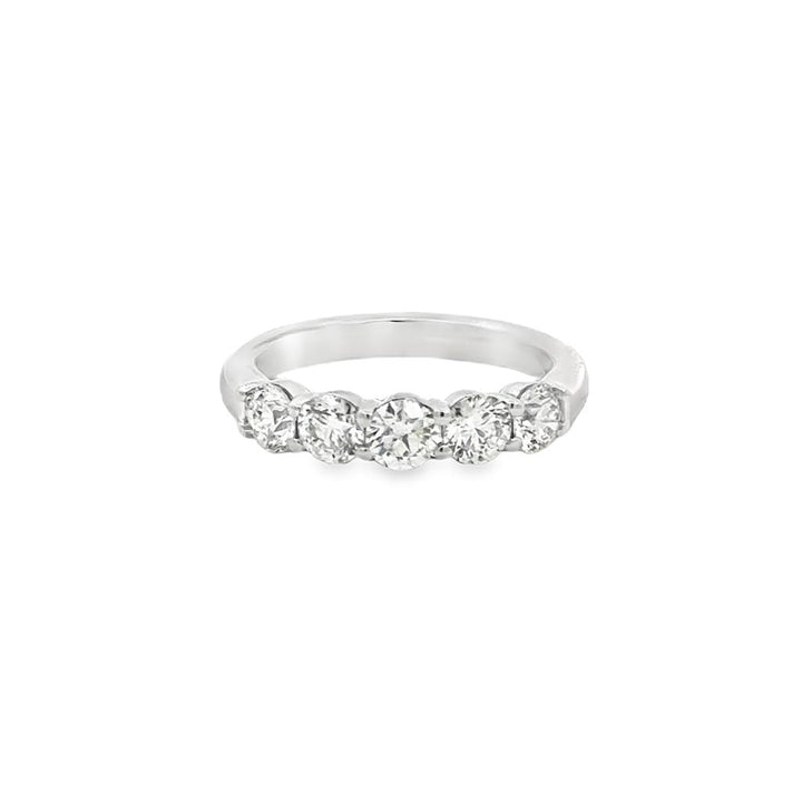 1.31 CTW Diamond Wedding Band in 14K White Gold – Size 6.5