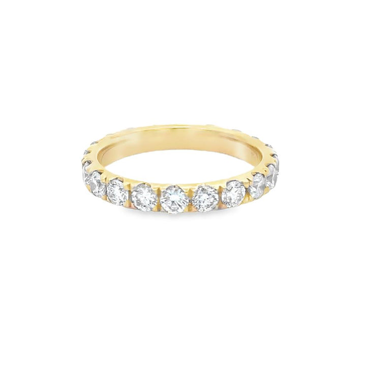 1.59 CTW Diamond 18K Yellow Gold Prong Set Eternity Band Ring