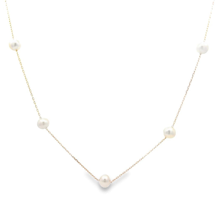 14K Yellow Gold AA Freshwater Pearl By-the-Inch Necklace