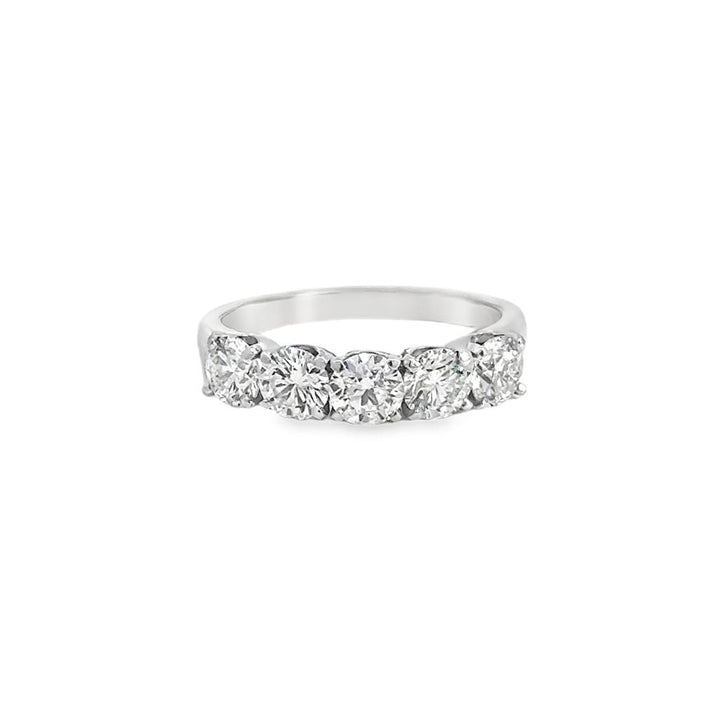 1.25 CTW Diamond 18K White Gold 5-Stone Ring