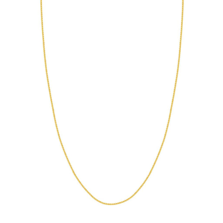 14K Yellow Gold 1.25mm Chain Wheat Necklace