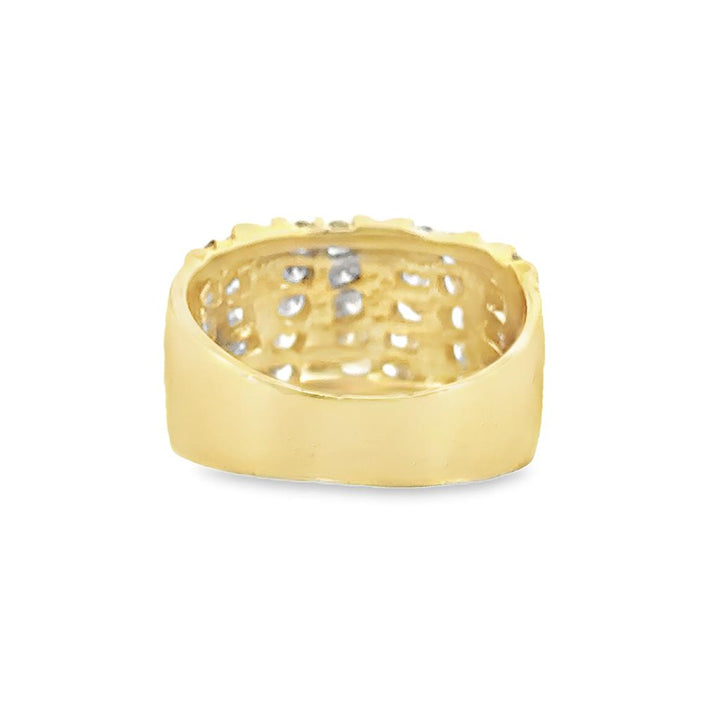 1.05 CTW Diamond Wide Zig-Zag Band – 18K Yellow Gold, 11.5mm, Size 8