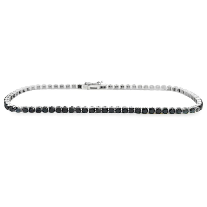 3.00 CTW Black Diamond Mini Tennis Bracelet – 18K White Gold, 7"