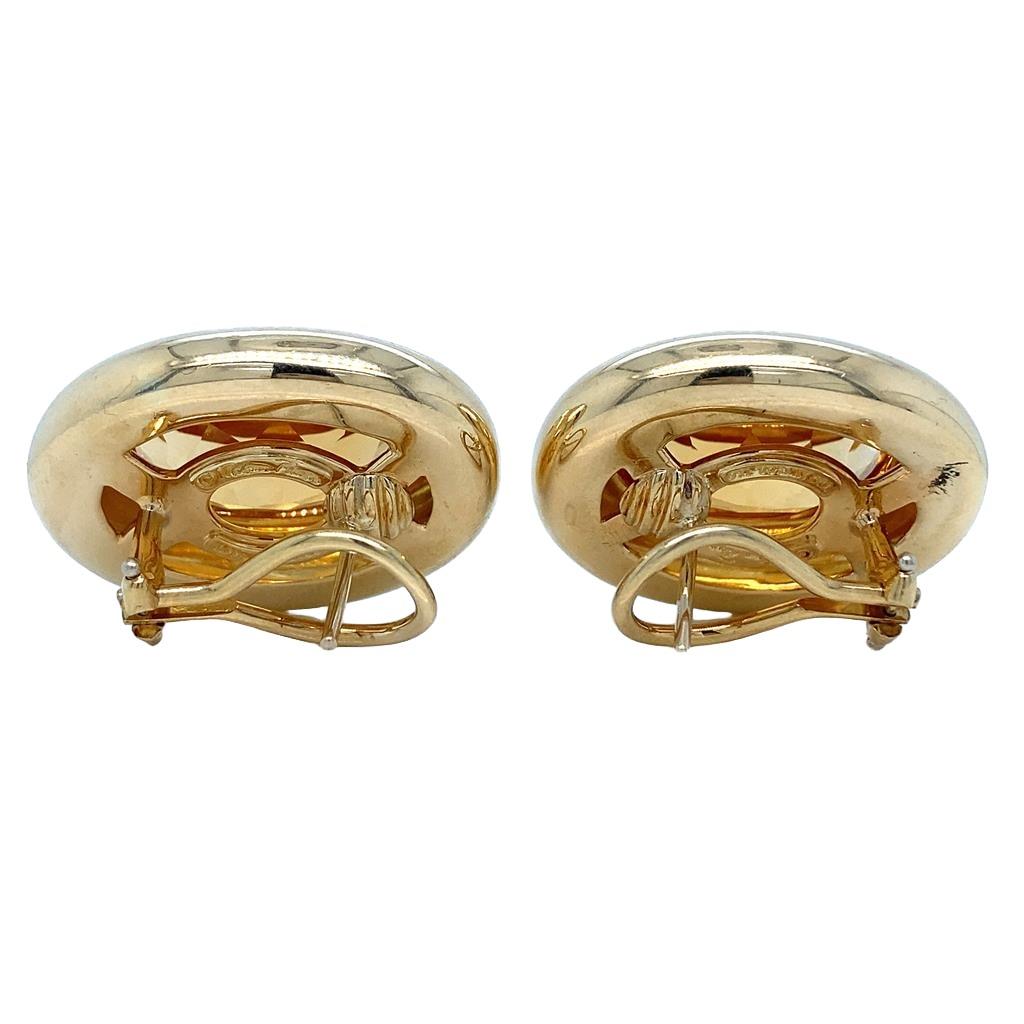Tiffany & Co. Paloma Picasso Bezel Set 10.00 CTW Citrine 18K Yellow Gold Stud Earrings
