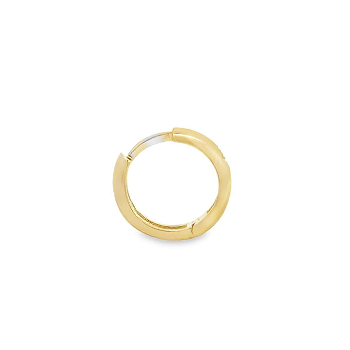0.060 CTW Diamond Mini Hoop Earrings in 14K Yellow Gold – 13mm x 3mm
