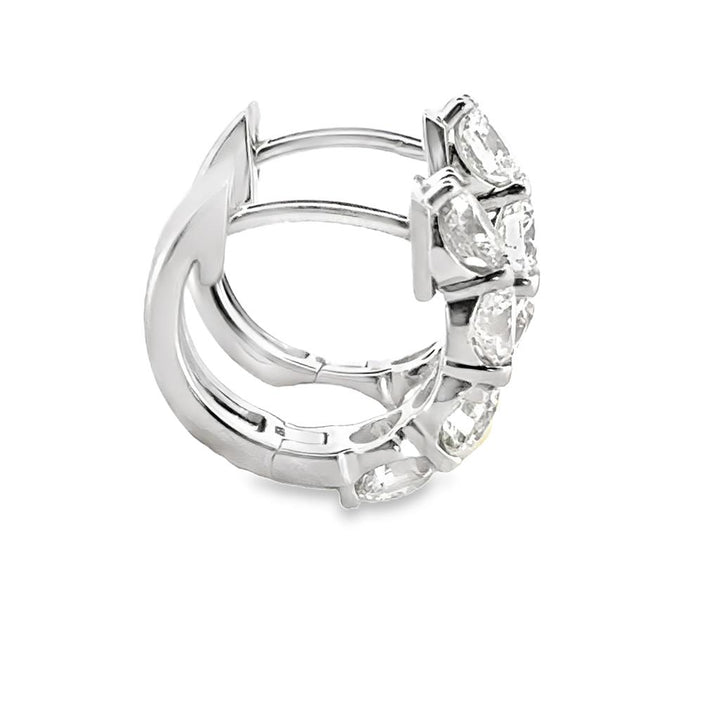 1.65 CTW Diamond Hoop Earrings, 14K White Gold, 14mm