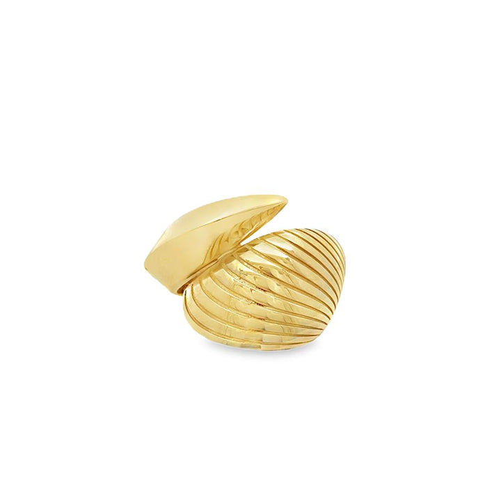 14K Yellow Gold Textured Twisted Modern Lightweight Ring