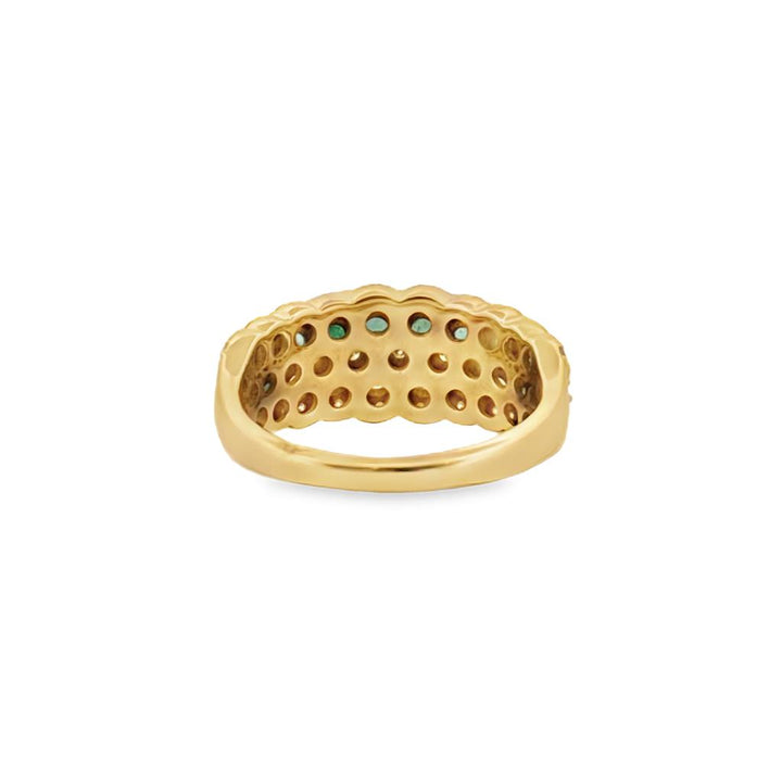1.06 CTW Emerald & 0.33 CTW Diamond Ring in 14K Yellow Gold